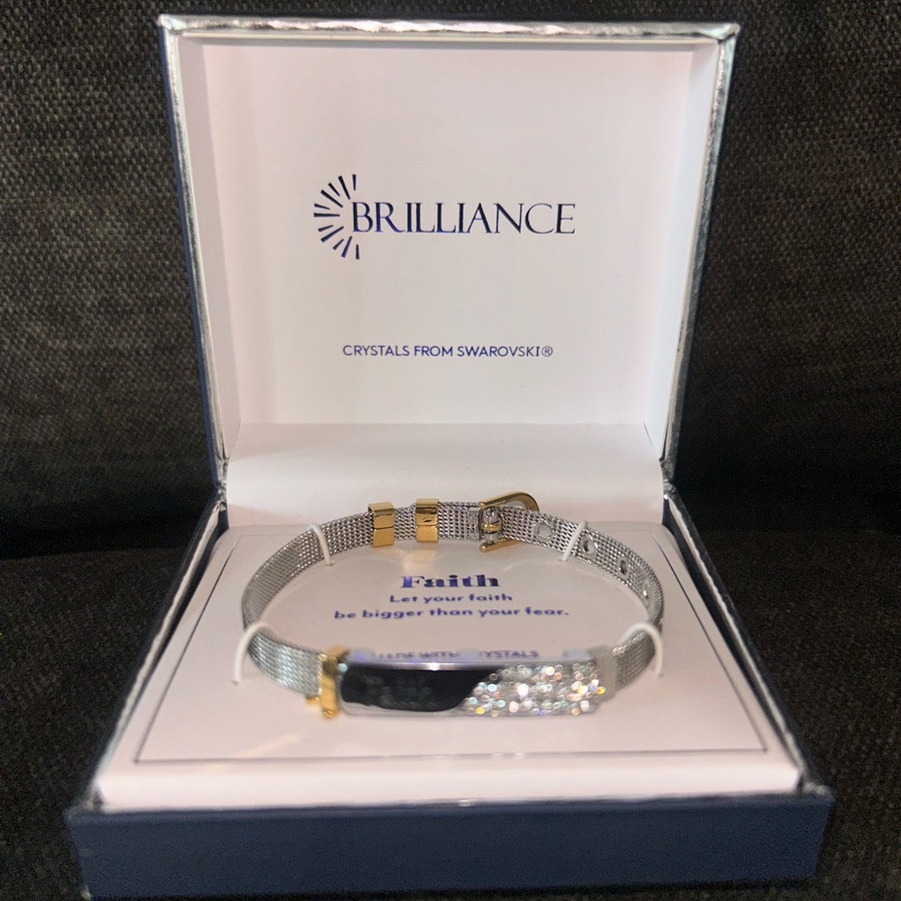 Silver and Gold Bracelet with Crystals